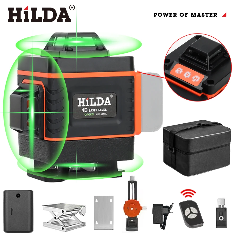 Cross Line Laser 360 Degree - HILDA 3D/4D مستوى الليزر 12/16 مستوى