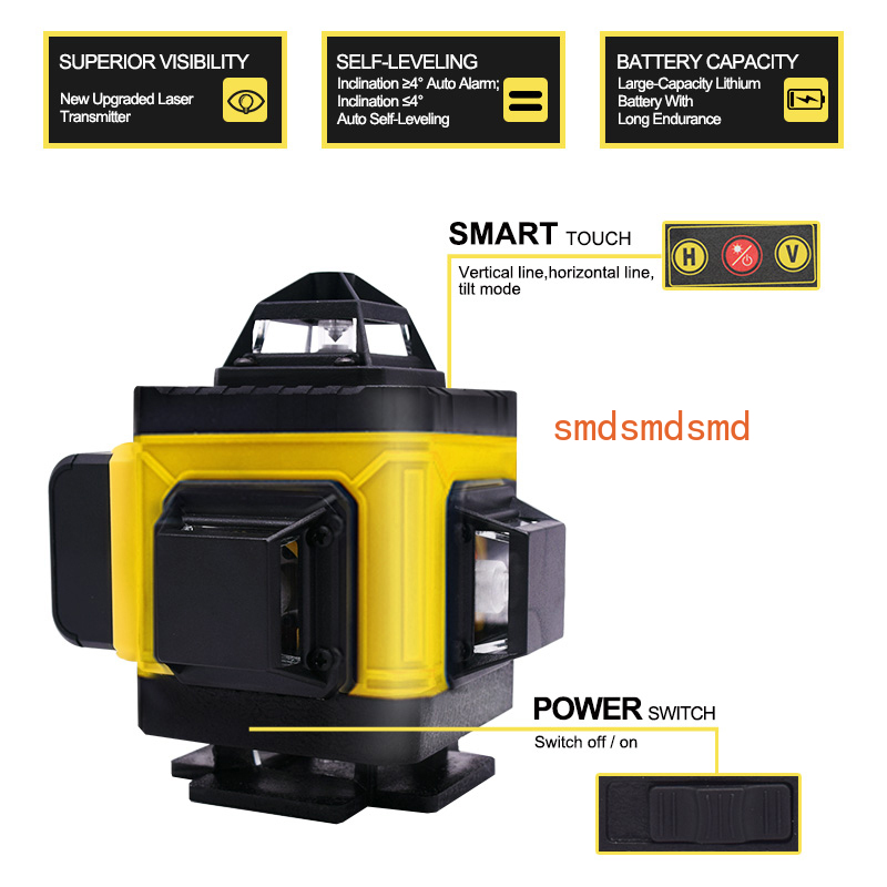 16 خطًا 4D مستوى الليزر الأفقي - مراجعة Laser Level 4D 16 Line Green وسعره