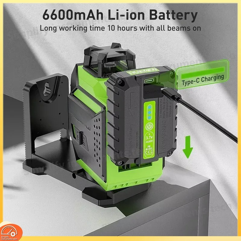 مستوى ليزر ثلاثي الأبعاد بـ 12 - مراجعة Laser Level 3D Cross Line Self Leveling وسعره