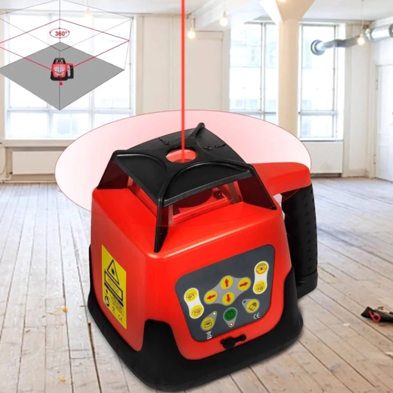 360 °   مستوى ليزر دوار أحمر،  - مراجعة Rotary Laser Level 500M Range وسعره