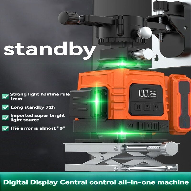 مستوى ليزر أخضر 12 خط 360 °    - مراجعة Laser Level Outdoor Bright Green وسعره