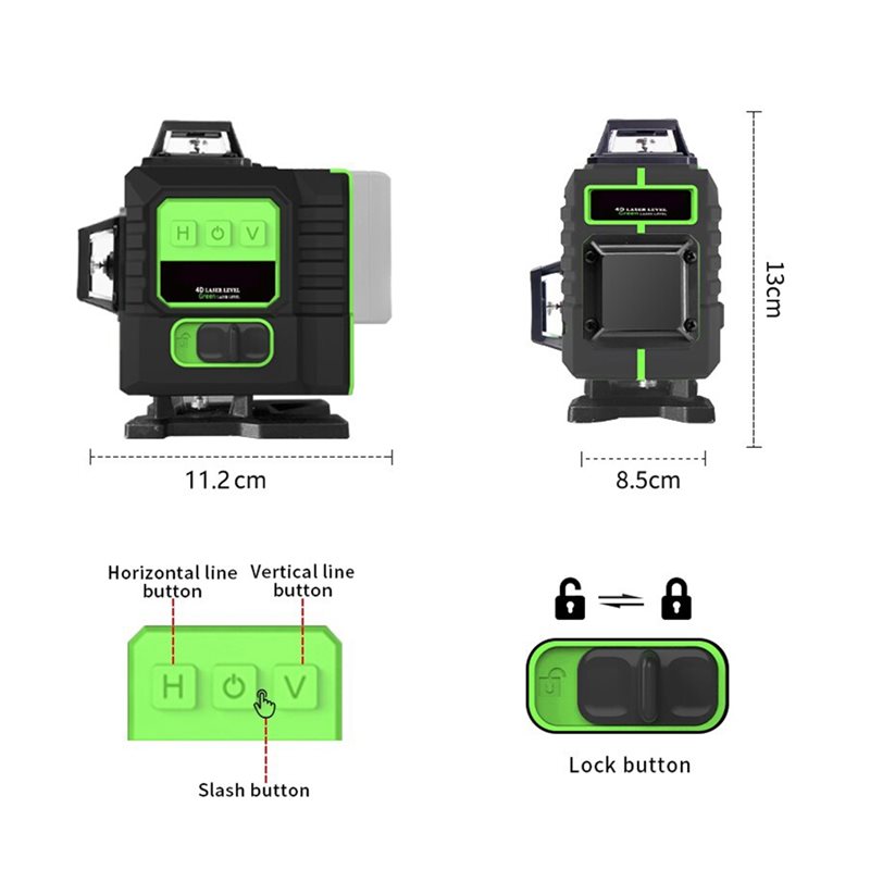 مستوى ليزر أخضر 12 خط فائق الس - مراجعة Laser Level Outdoor Bright Green وسعره