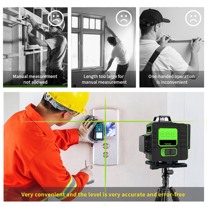 مستوى ليزر أخضر 12 خط فائق الس - مراجعة Laser Level Outdoor Bright Green وسعره