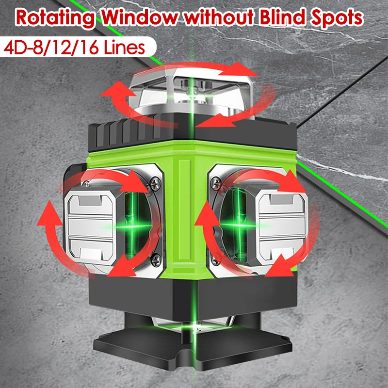 8/12/16 خطوط مستوى الليزر 4D ا - مراجعة Green Beam Laser Level 12 Line وسعره