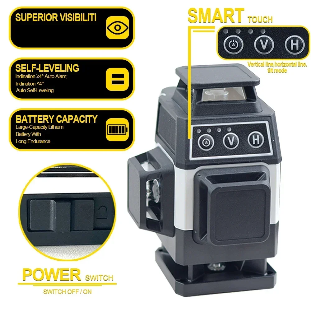 جهاز ليزر لمستوى 16 خط، أداة ل - مراجعة Laser Level 4D 16 Line Green وسعره