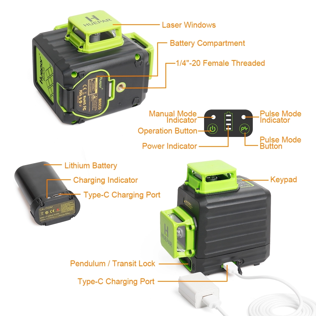 B03CG: حقيبة حمل متينة، وضعية  - مراجعة Green Beam Laser Level 12 Line وسعره