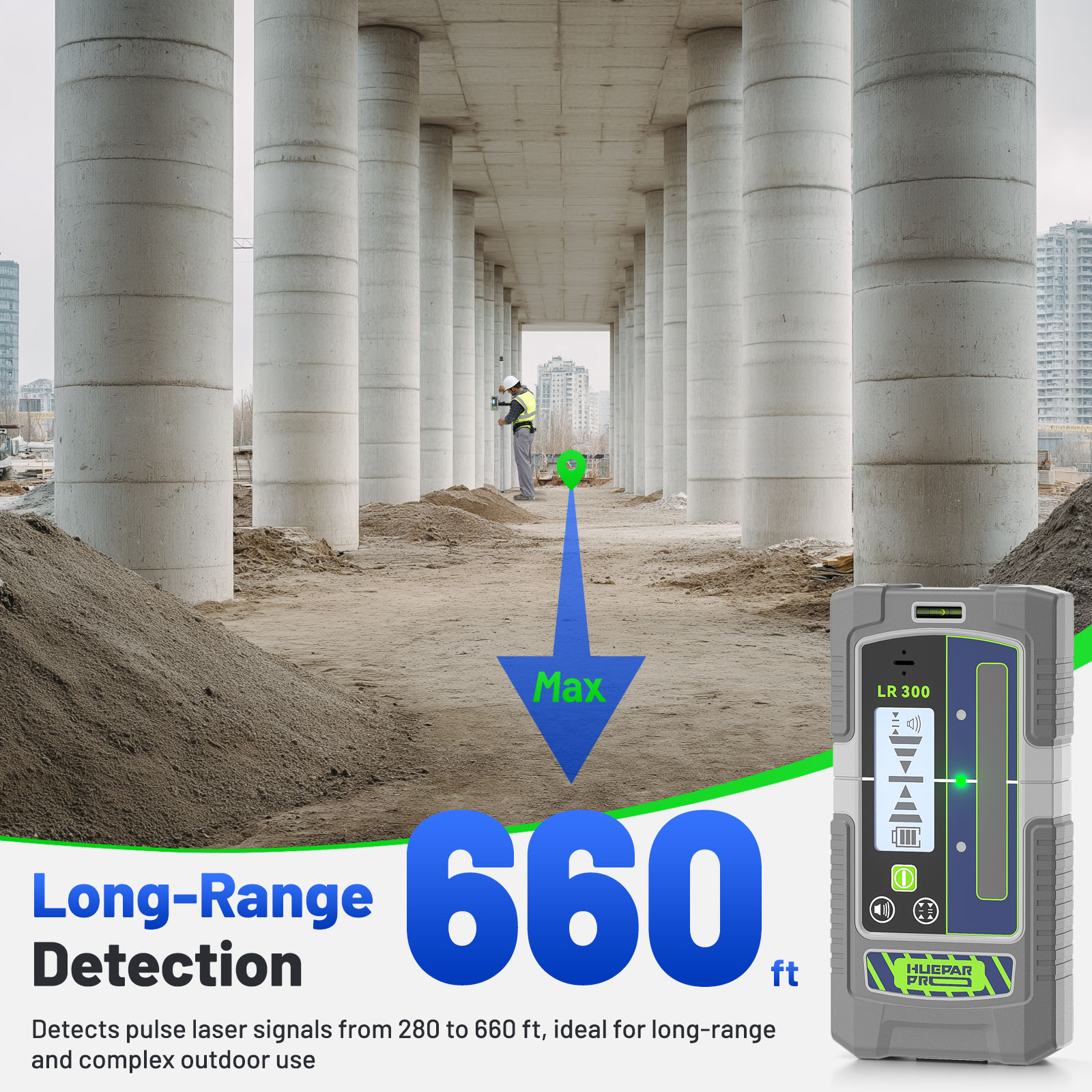 جهاز استقبال ليزر هيوبار LR300 - مراجعة Laser Level With Receiver Detector وسعره