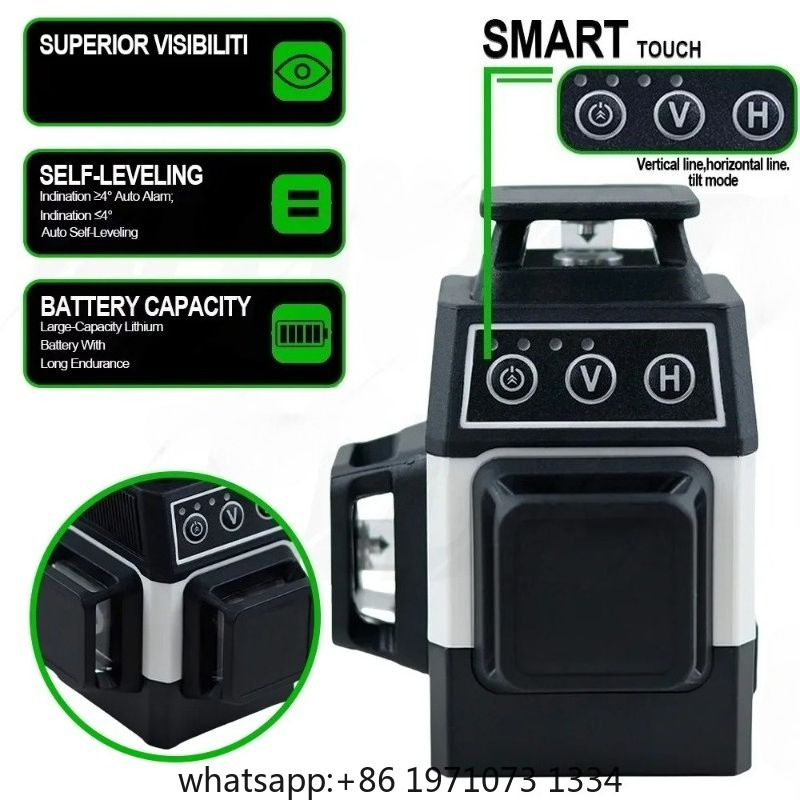جهاز ليزر ثلاثي الأبعاد صغير ا - مراجعة Green Beam Laser Level 12 Line وسعره