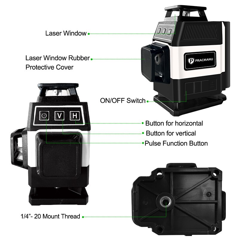 براكمانو ميني 16 خط مستوى ليزر - مراجعة Laser Level With Receiver Detector وسعره