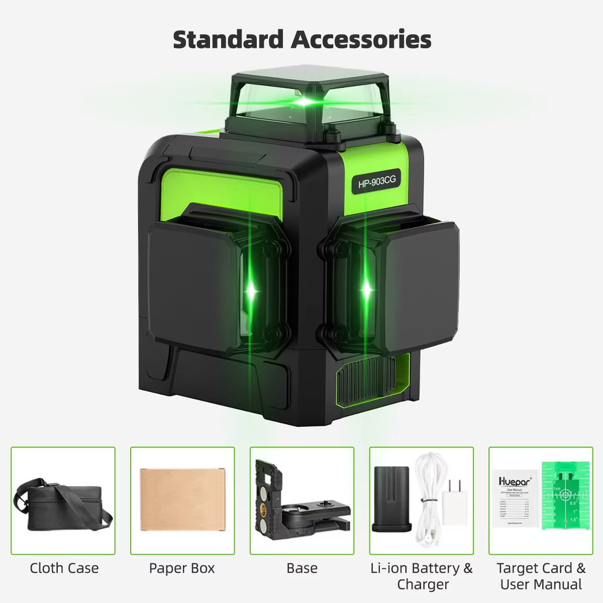 هويبار 903CG جهاز تسوية بالليز - مراجعة Line Laser Level Magnetic Bracket وسعره