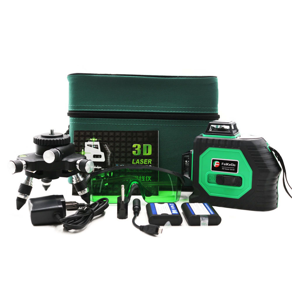 3D المهنية 12 خط 3D مستوى اللي - مراجعة Laser Level 3D Cross Line Self Leveling وسعره