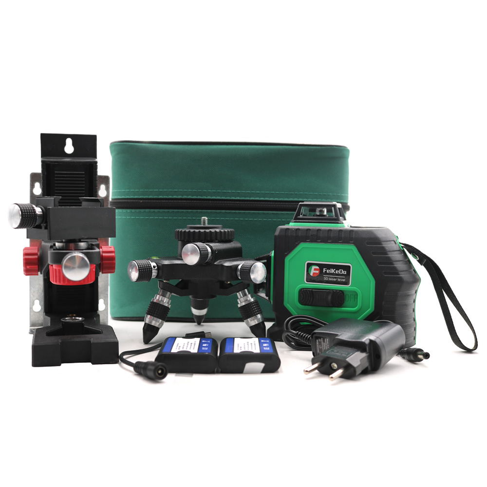 3D المهنية 12 خط 3D مستوى اللي - مراجعة Laser Level 3D Cross Line Self Leveling وسعره