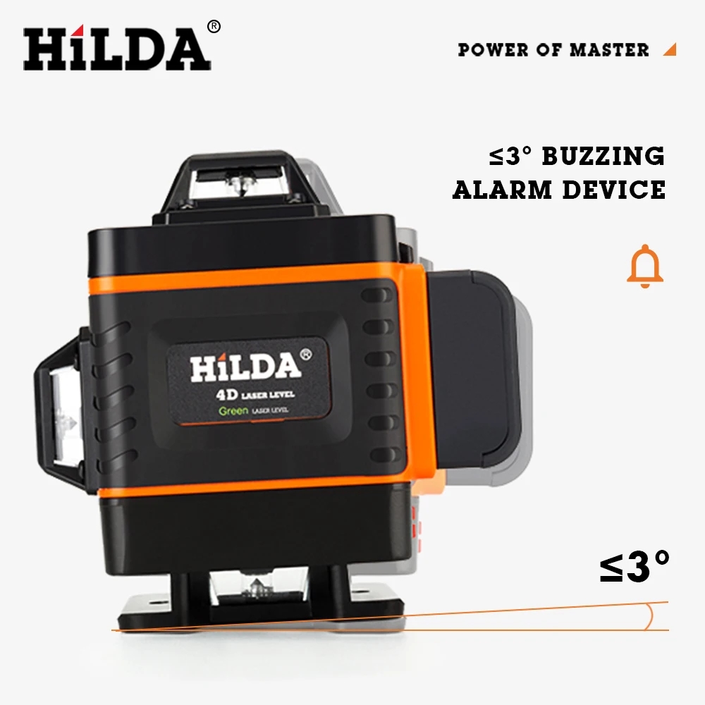 HILDA 3D/4D مستوى الليزر 12/16 - مراجعة Cross Line Laser 360 Degree وسعره