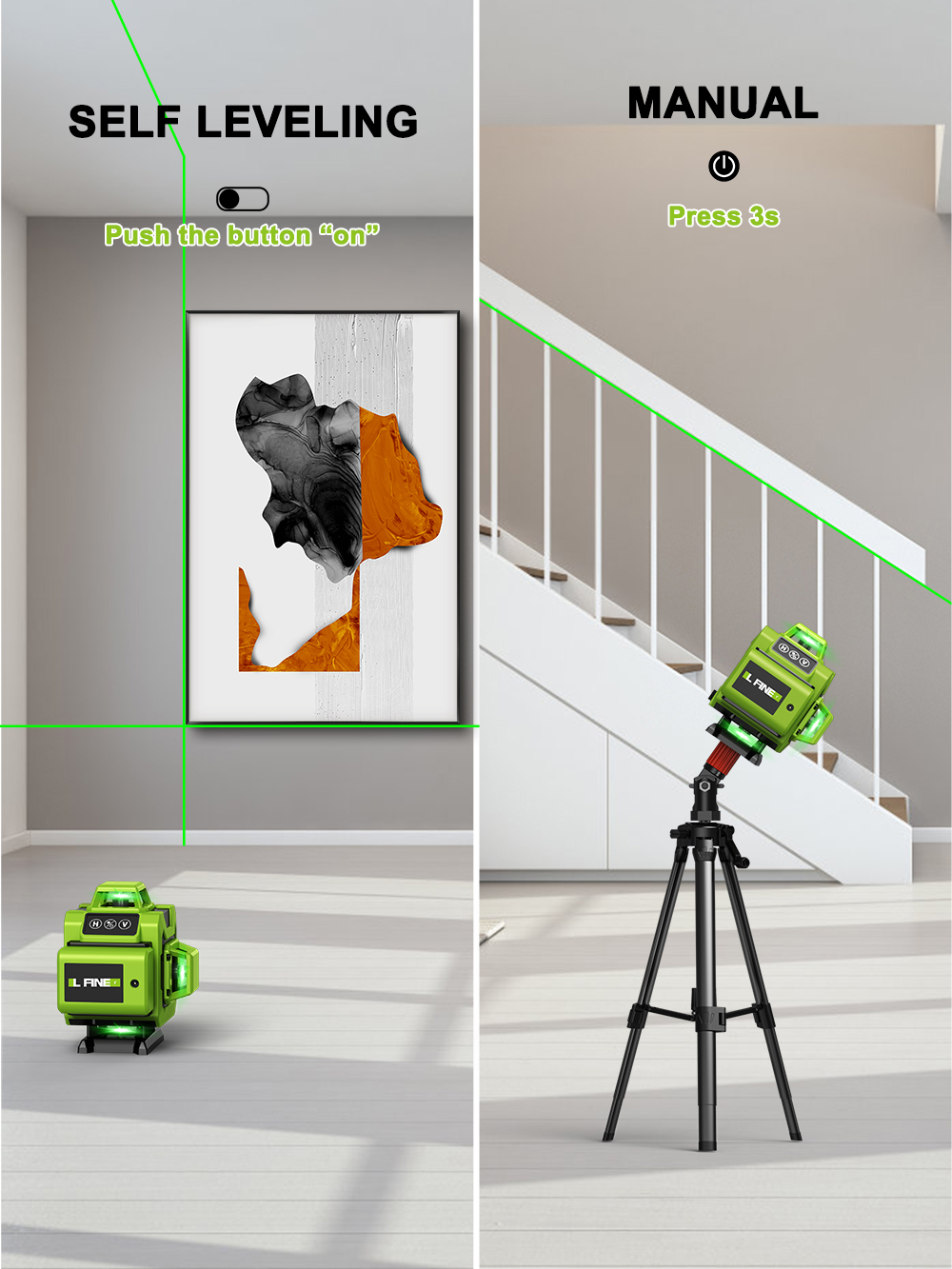 LFINE 4D 16 خطًا 360 مستوى ليز - مراجعة Cross Line Laser 360 Degree وسعره