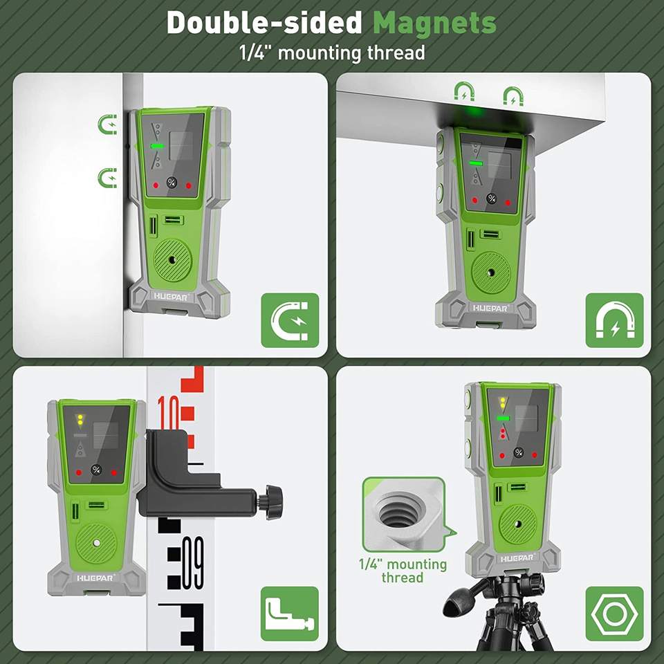 كاشف استقبال مستوى الليزر Huep - مراجعة Laser Level With Receiver Detector وسعره